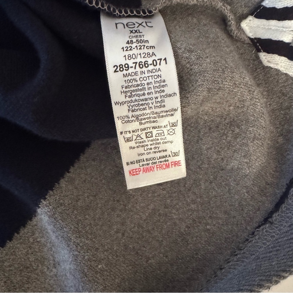Next Supply NEW medium knit rugby gray navy stripped collared sweater shirt XXL - Picture 5 of 5